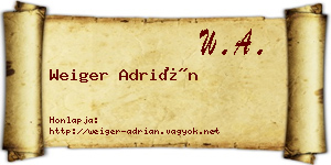 Weiger Adrián névjegykártya